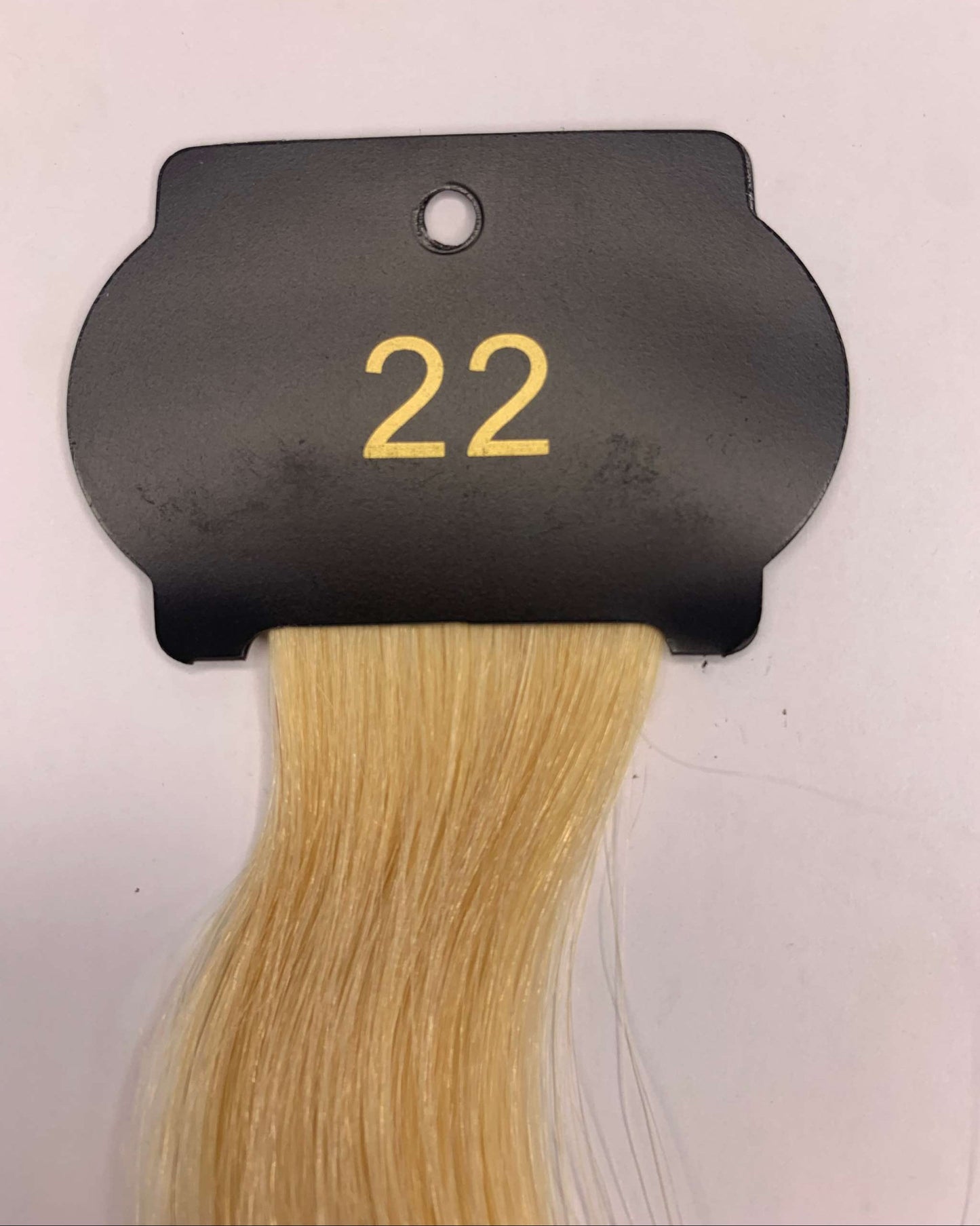 Blonde 6D Hair Extension Sample, Length 26 Inch, Color Code 22