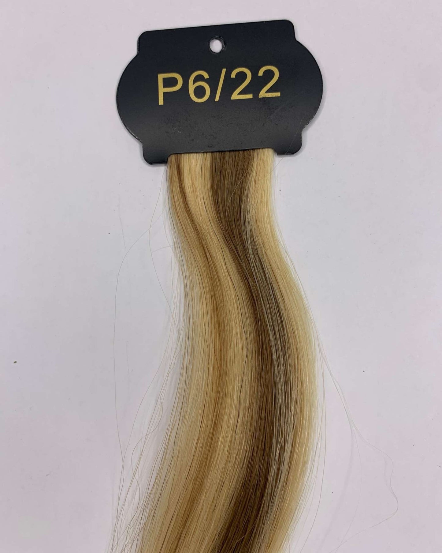 26-inch 6D hair extensions featuring a blend of blonde and light brown shades, suitable for adding length and volume.
