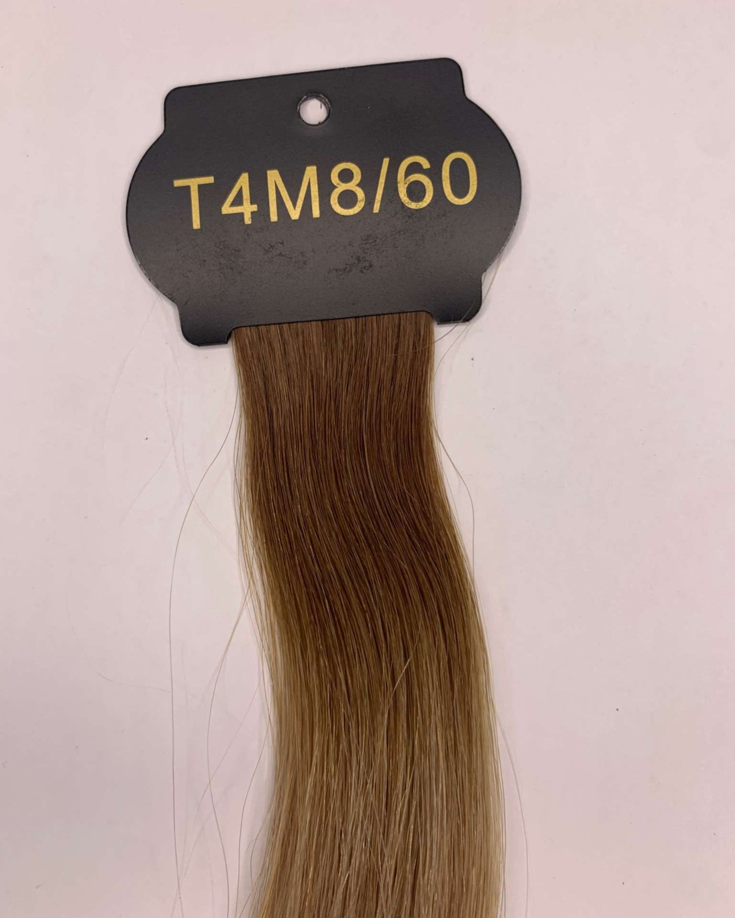 6D Hair Extensions, 26 Inch, T4M8/60 Color Sample, Human Hair.