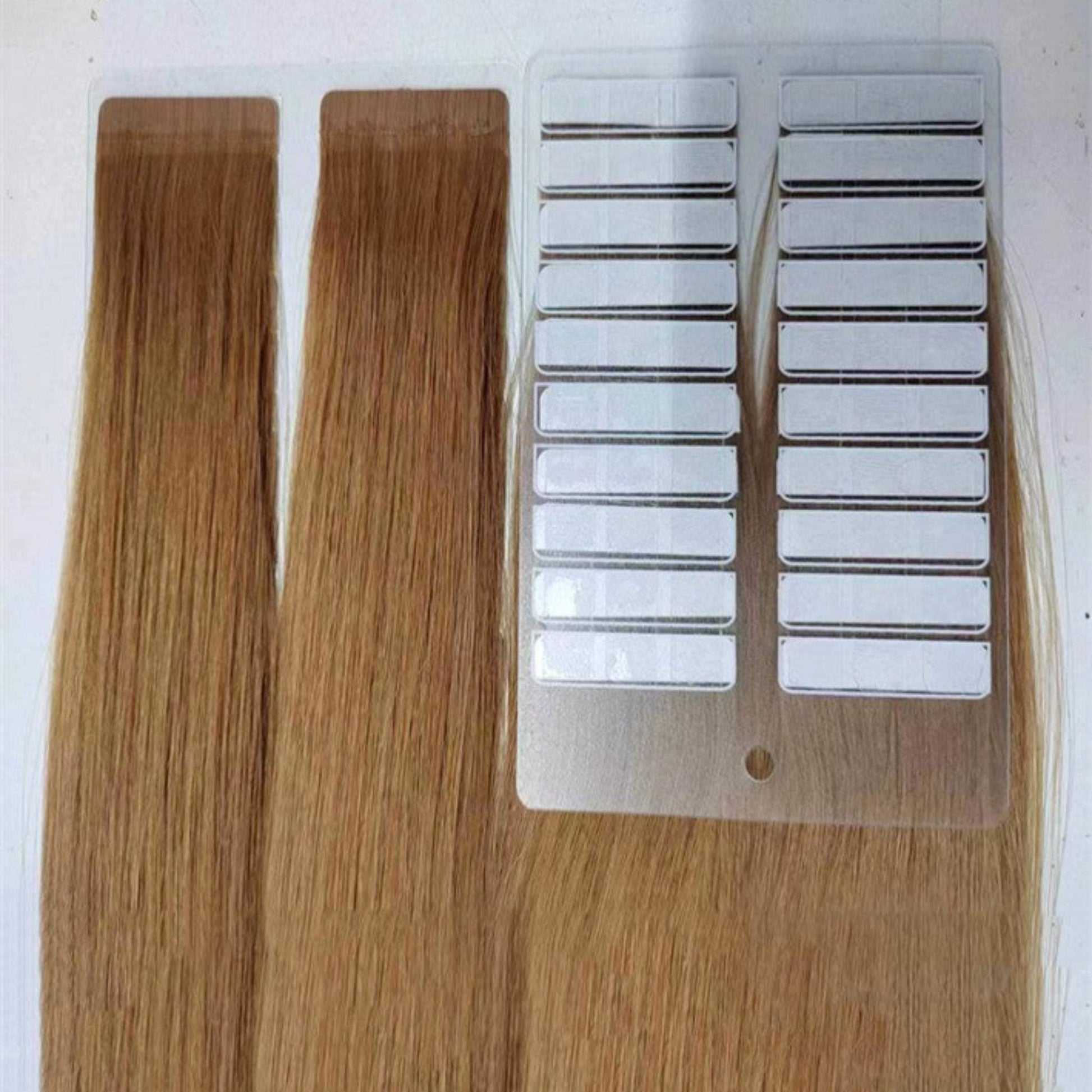 Invisible 28-inch tape in hair extensions, natural look and lightweight.